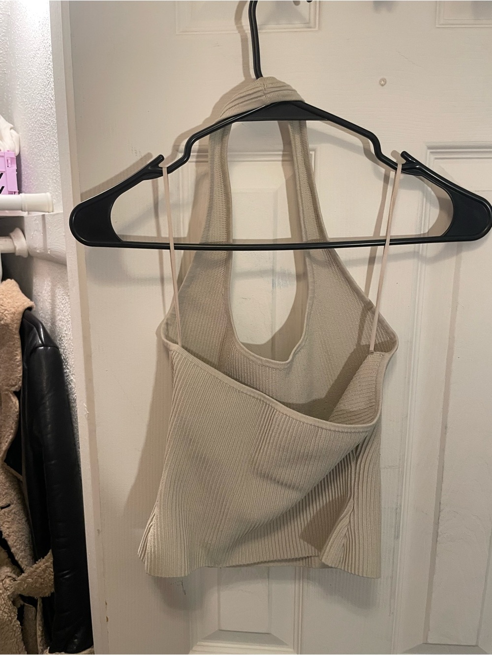 Aritzia Ribbed Tank Top in Beige - Picture 3 of 3